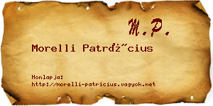 Morelli Patrícius névjegykártya